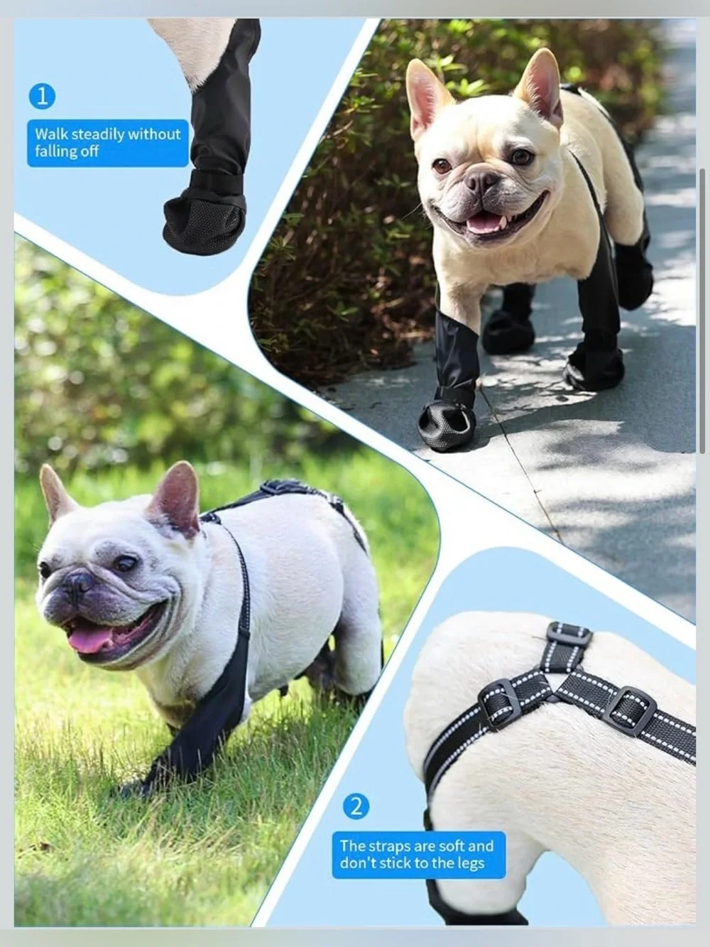 Waterproof Dog Boots for Small & Large Dogs, Stay-On Paw Protectors Dog Booties